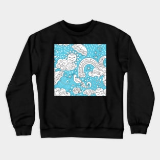 Fairytale Weather Forecast Large Scale Print Crewneck Sweatshirt